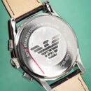 Emporio Armani Men's Valente Brown Dial Chronograph Watch with Leather Strap - AR0671